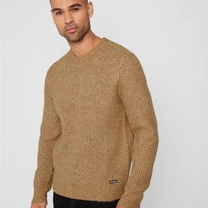 Classic Tan Crewneck Sweater for Men